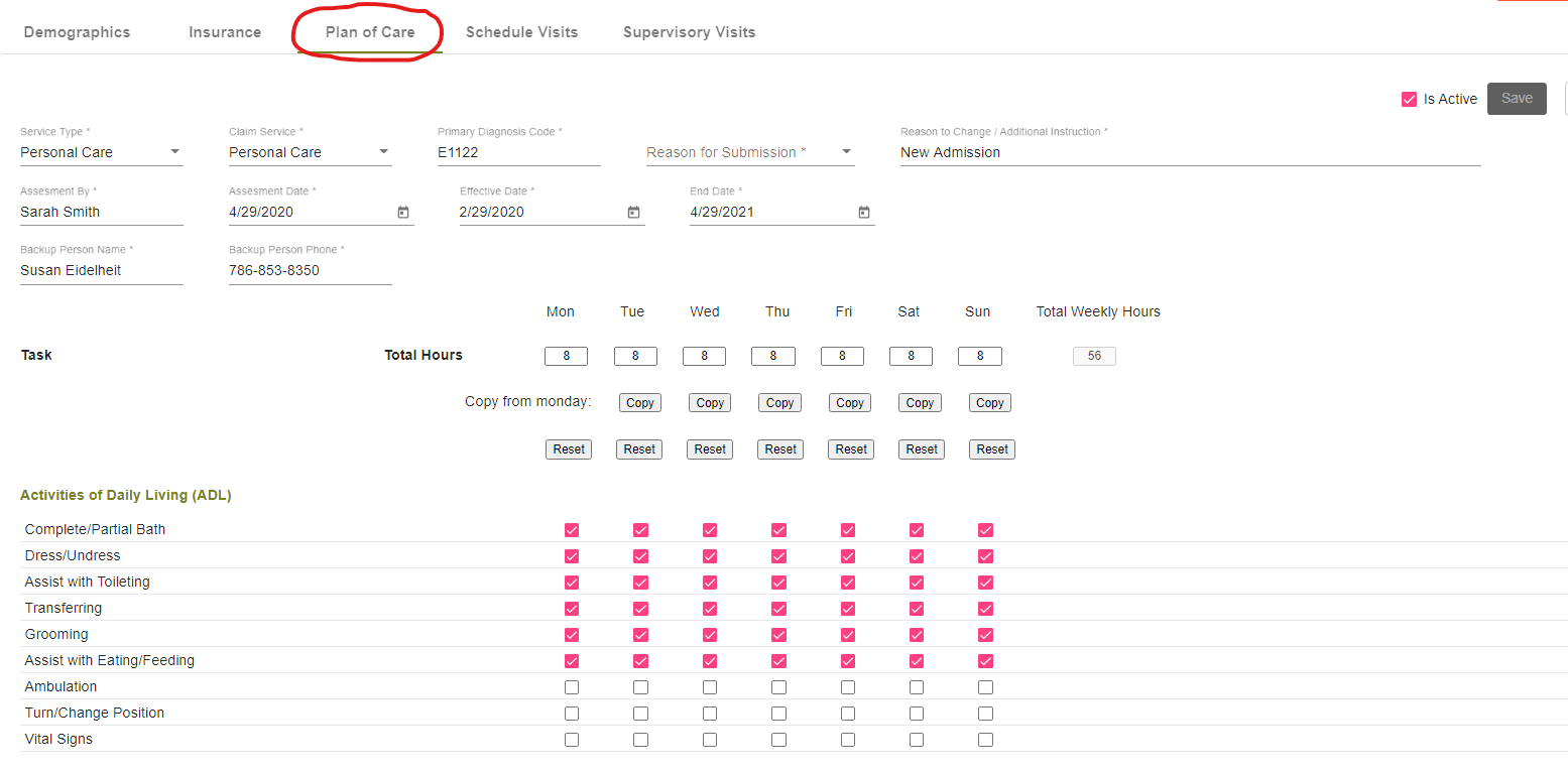 screenshot of EVV Plus